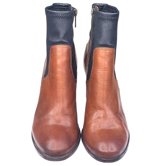 Frye Mikaela Women's Stretch Two Tone Black Brown Ankle Boots Size US 7 - Picture 7 of 13